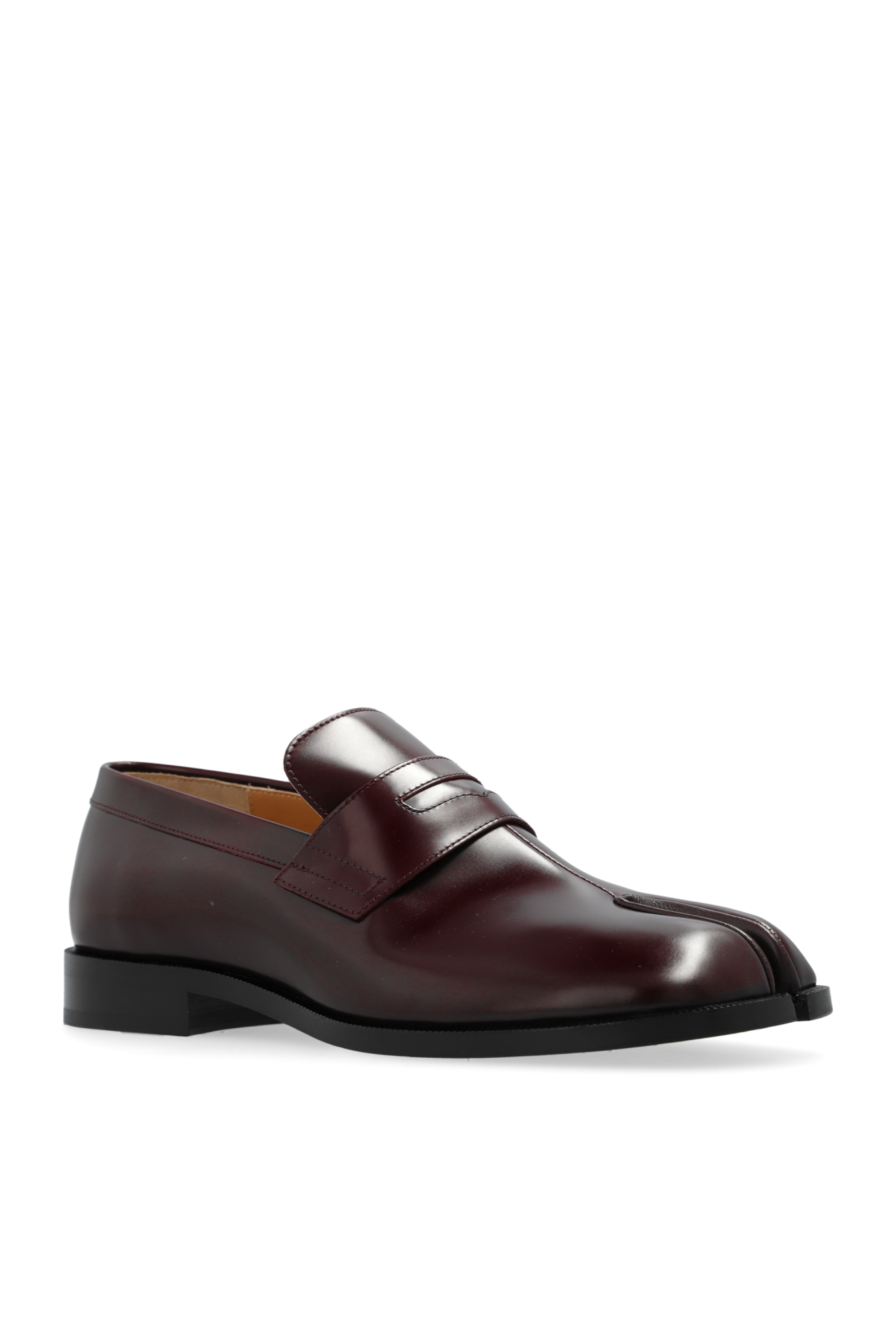 Burgundy Leather `Tabi` shoes Kicks Maison Margiela